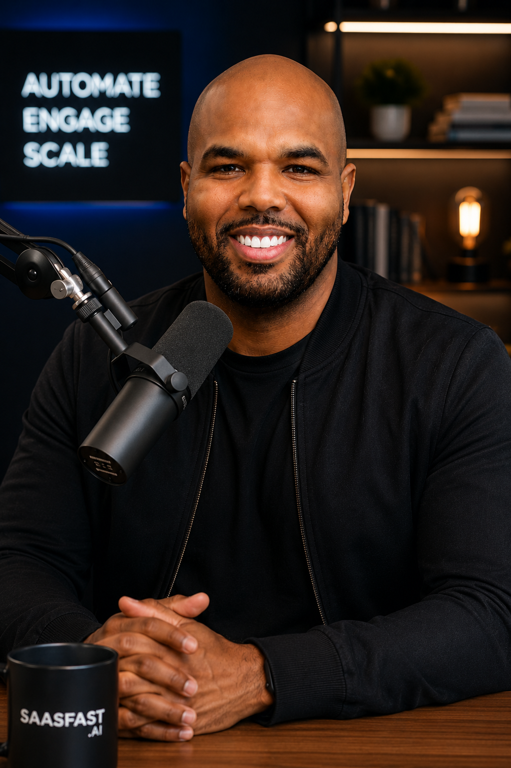 Khary Reynolds recording his weekly newsletter